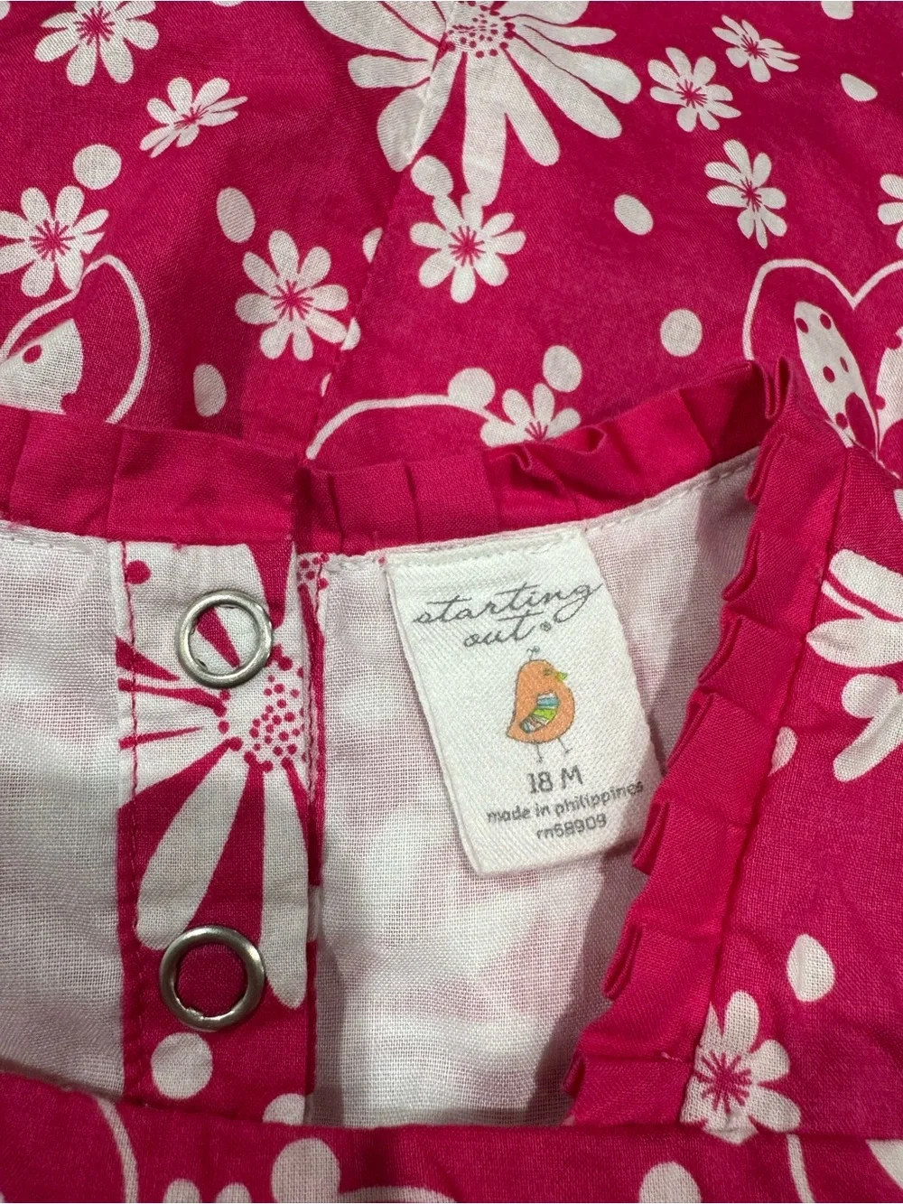 Starting Out - Pink Floral Bow Romper